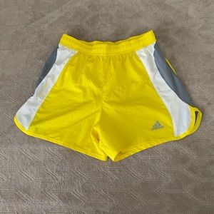 Adidas yellow and gray shorts